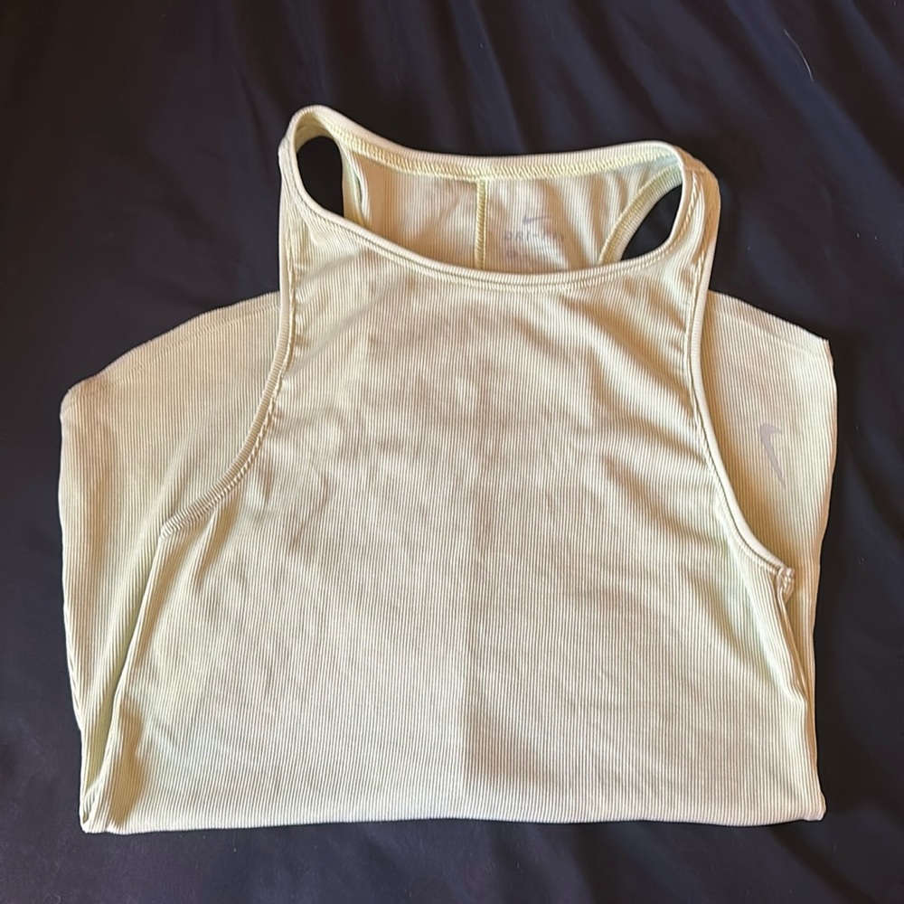 Nike Dri-Fit light lime green ribbed tank